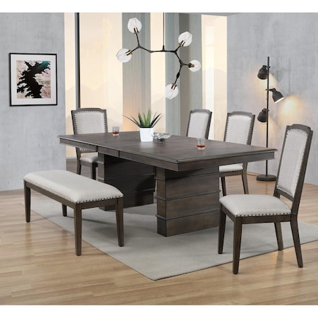 Sunset Trading Cali Extendable Dining Set with Bench 6 Piece DLU-CA113-4C-BN6PC